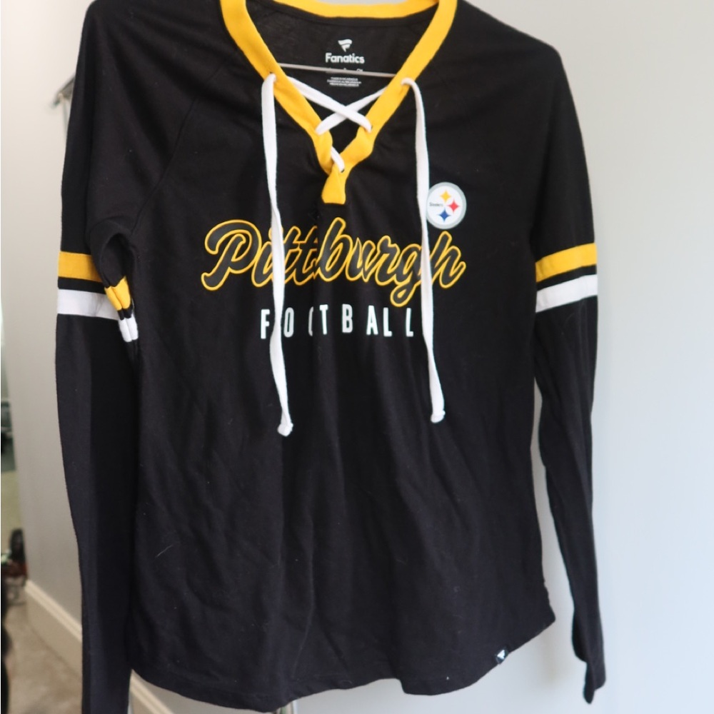 Fanatics Pittsburgh‎ Football Black and Yellow Lace-Up Shirt